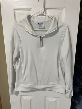 Champion White Quarter-Zip Fleece Pullover